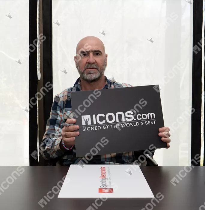 Icons Eric Cantona Back Signed Manchester United 1994-96 Home Shirt In Hero Frame: Option 1