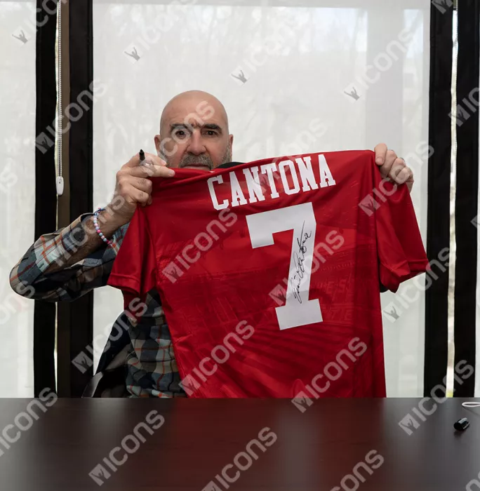 Icons Eric Cantona Back Signed Manchester United 1994-96 Home Shirt