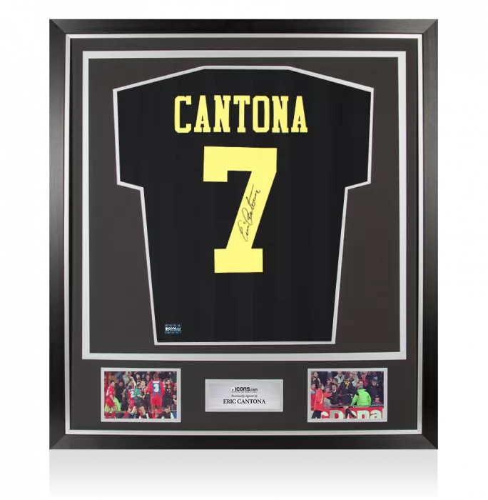 icons Eric Cantona Back Signed Manchester United 1994 Away Shirt In Classic Frame