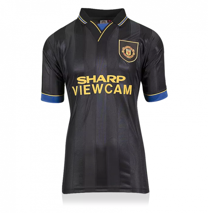 Icons Eric Cantona Back Signed Manchester United 1994 Away Shirt In Deluxe Packaging