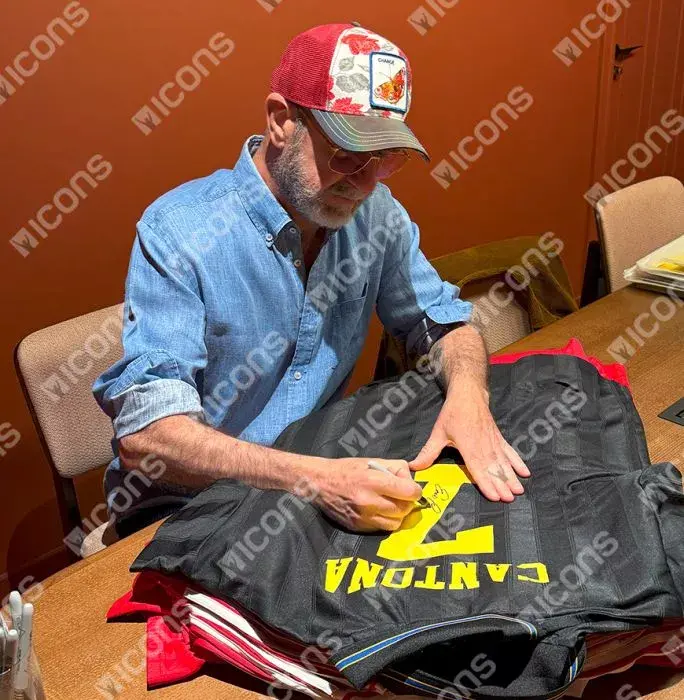 Icons Eric Cantona Back Signed Manchester United 1994 Away Shirt In Deluxe Packaging