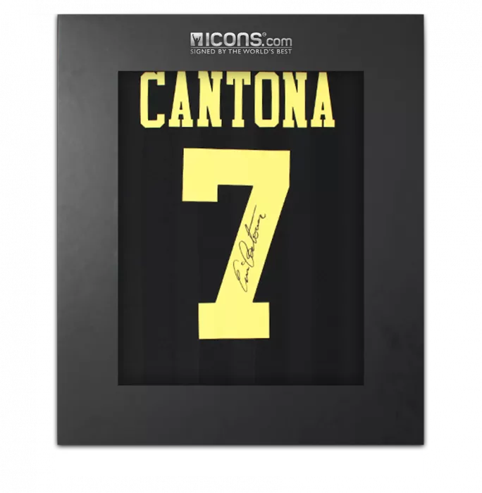icons Eric Cantona Back Signed Manchester United 1994 Away Shirt In Deluxe Packaging