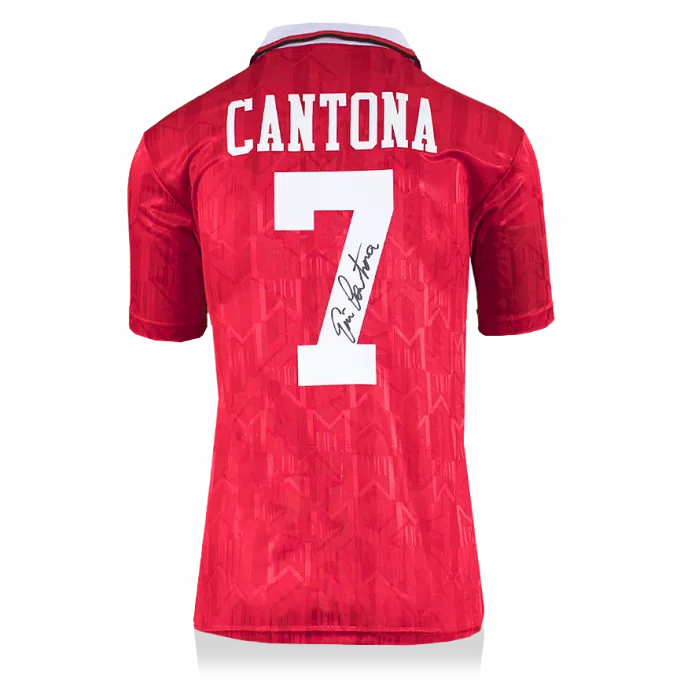 icons Eric Cantona Back Signed Manchester United 1994 Home Shirt: FA Cup Final Special Edition
