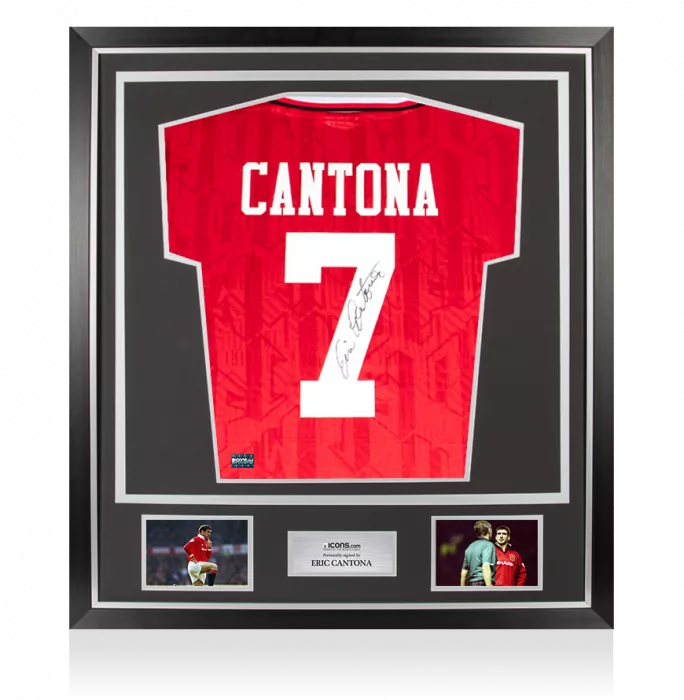 icons Eric Cantona Back Signed Manchester United 1994 Home Shirt In Classic Frame