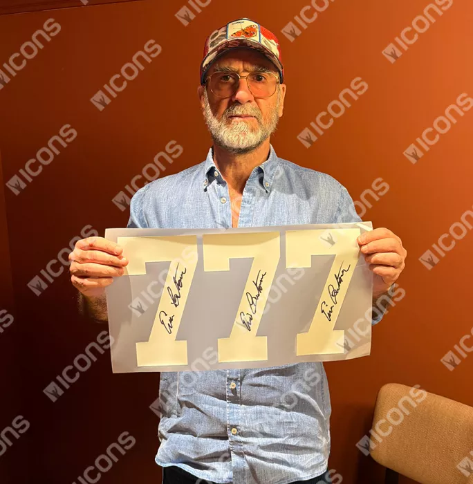 Icons Eric Cantona Back Signed Manchester United 1996-98 Home Shirt In Hero Frame: Option 1