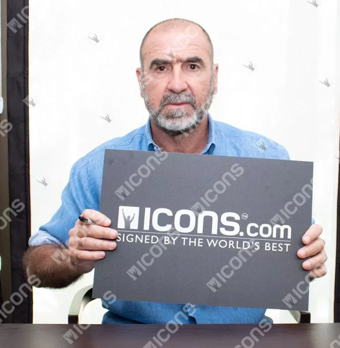 Icons Eric Cantona Back Signed Manchester United 2019-20 Home Shirt In Hero Frame: Option 1