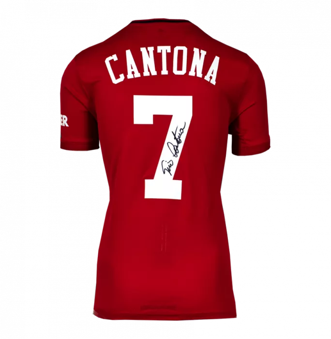 icons Eric Cantona Back Signed Manchester United 2019-20 Home Shirt