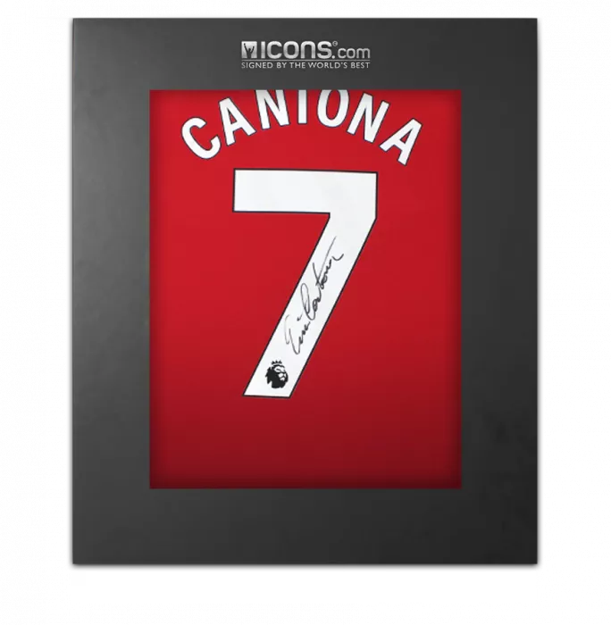 icons Eric Cantona Back Signed Manchester United 2024-25 Home Shirt In Deluxe Packaging