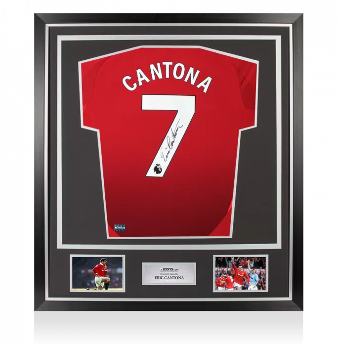 icons Eric Cantona Back Signed Manchester United 2024-25 Home Shirt In Classic Frame