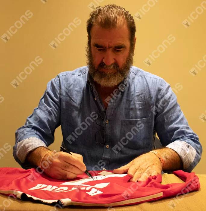 Icons Eric Cantona Back Signed Manchester United Home Shirt In Classic Frame