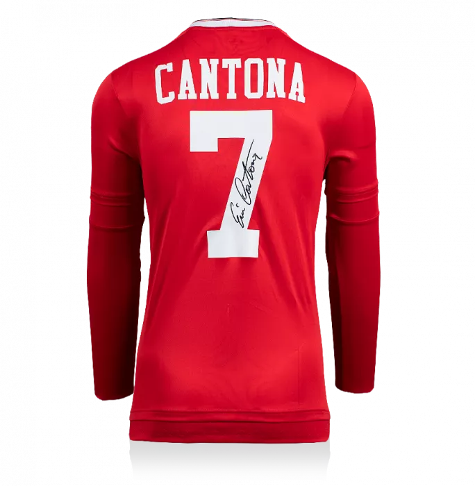 icons Eric Cantona Back Signed Manchester United Home Shirt
