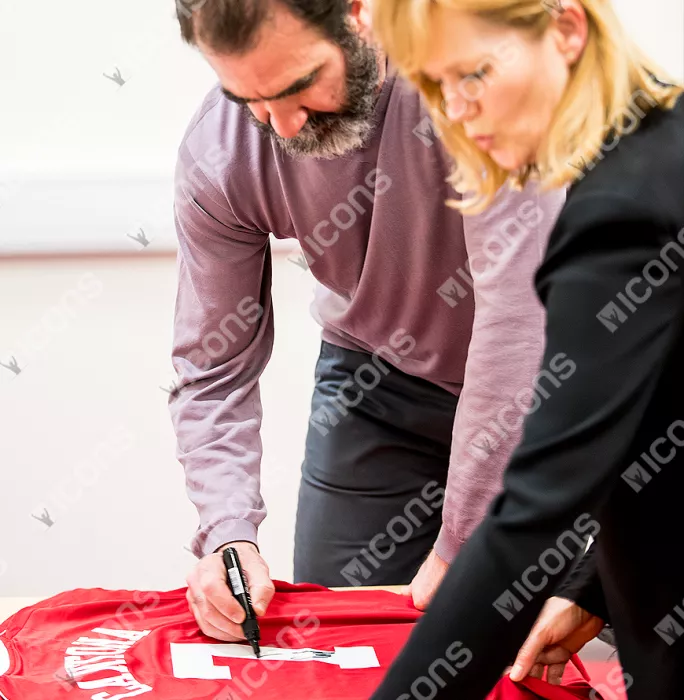 Icons Eric Cantona Back Signed Manchester United Home Shirt