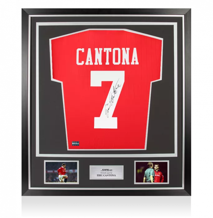 icons Eric Cantona Back Signed Manchester United Modern Shirt In Classic Frame