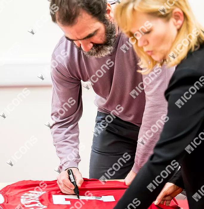Icons Eric Cantona Back Signed Manchester United Modern Home Shirt