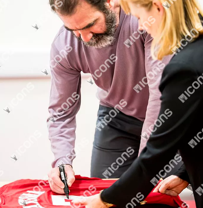 Icons Eric Cantona Back Signed Manchester United Modern Home Shirt