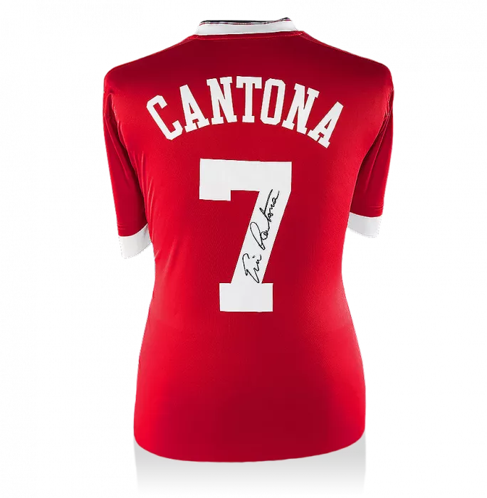 Icons Eric Cantona Back Signed Manchester United Modern Home Shirt
