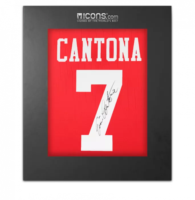 icons Eric Cantona Back Signed Manchester United Modern Shirt In Deluxe Packaging