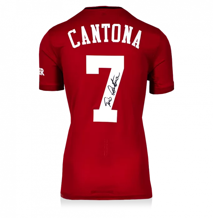 icons Eric Cantona Back Signed Modern Manchester United Home Shirt