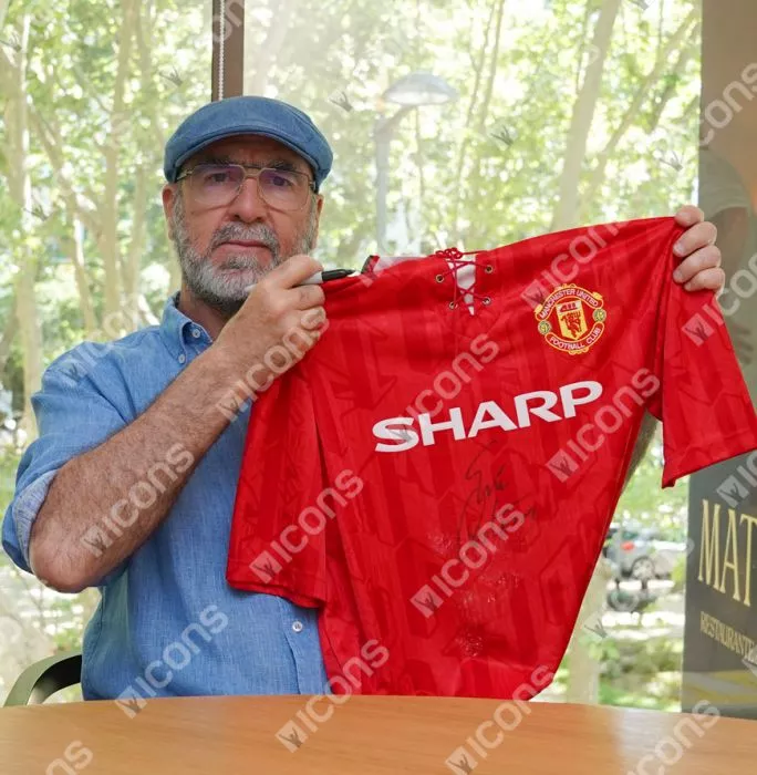 Icons Eric Cantona Front Signed Manchester United 1992-94 Home Shirt In Classic Frame