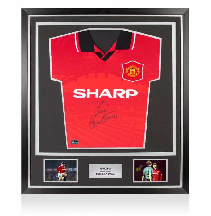 Icons Eric Cantona Front Signed Manchester United 1994-96 Home Shirt In Classic Frame