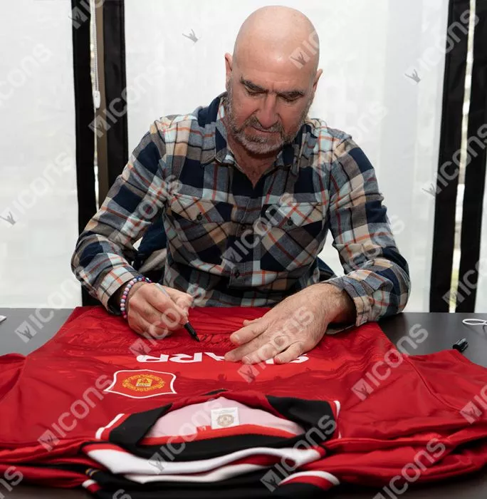 Icons Eric Cantona Front Signed Manchester United 1996-97 Home Shirt