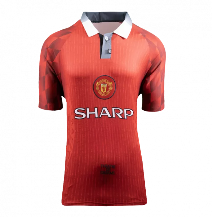 Icons Eric Cantona Official UEFA Champions League Back Signed And Framed Manchester United 1996-98 Home Shirt