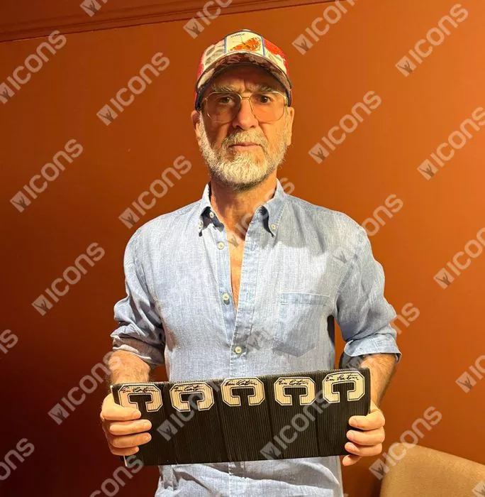 Icons Eric Cantona Signed And Framed Captains Armband