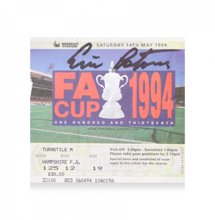 Icons Eric Cantona Signed And Framed Ticket: 1994 FA Cup Final