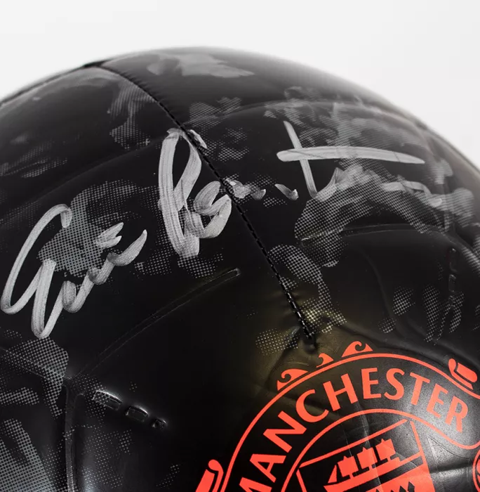 Icons Eric Cantona Signed Black Manchester United Branded Football
