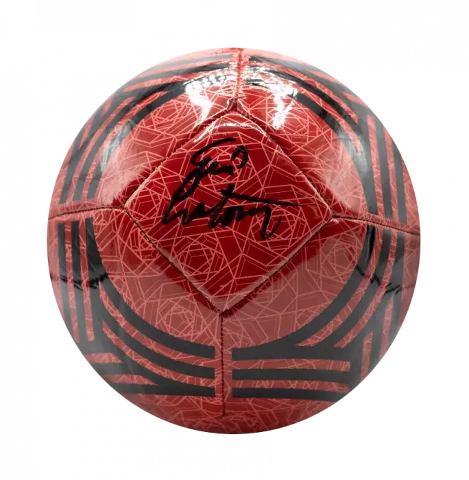 Icons Eric Cantona Signed Manchester United Football In Acrylic Case