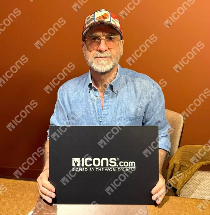 Icons Eric Cantona Signed Manchester United Football In Acrylic Case