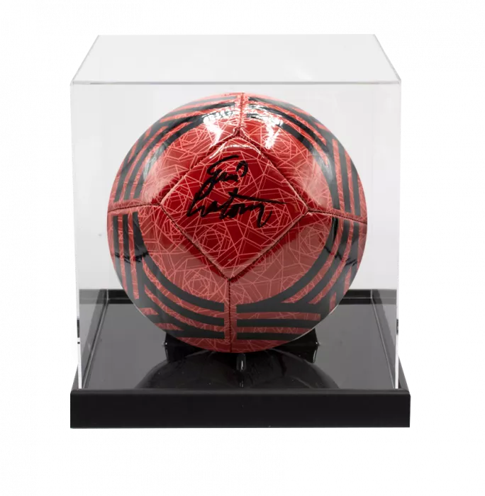 icons Eric Cantona Signed Manchester United Football In Acrylic Case