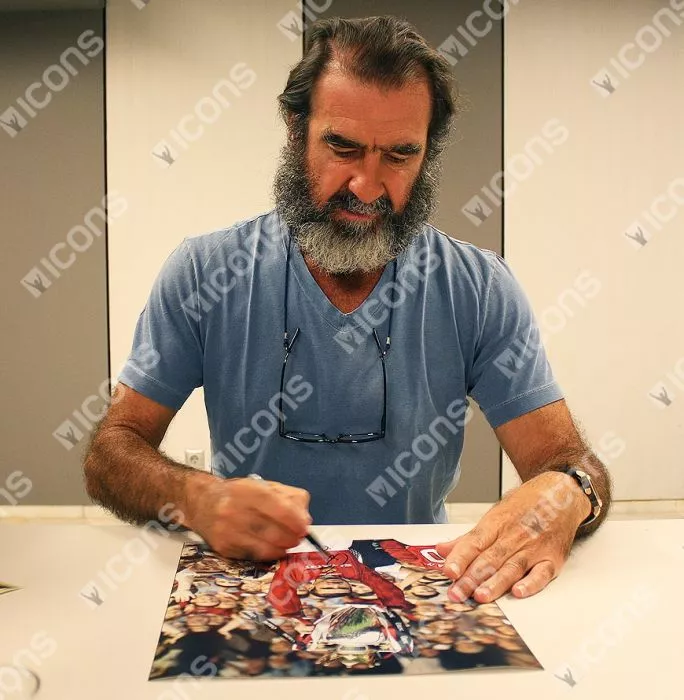 Icons Eric Cantona Signed Manchester United Photo: 1995-96 Premier League Winner