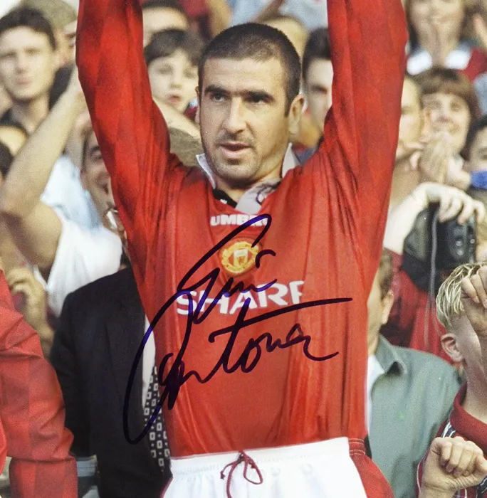 Icons Eric Cantona Signed Manchester United Photo: 1995-96 Premier League Winner