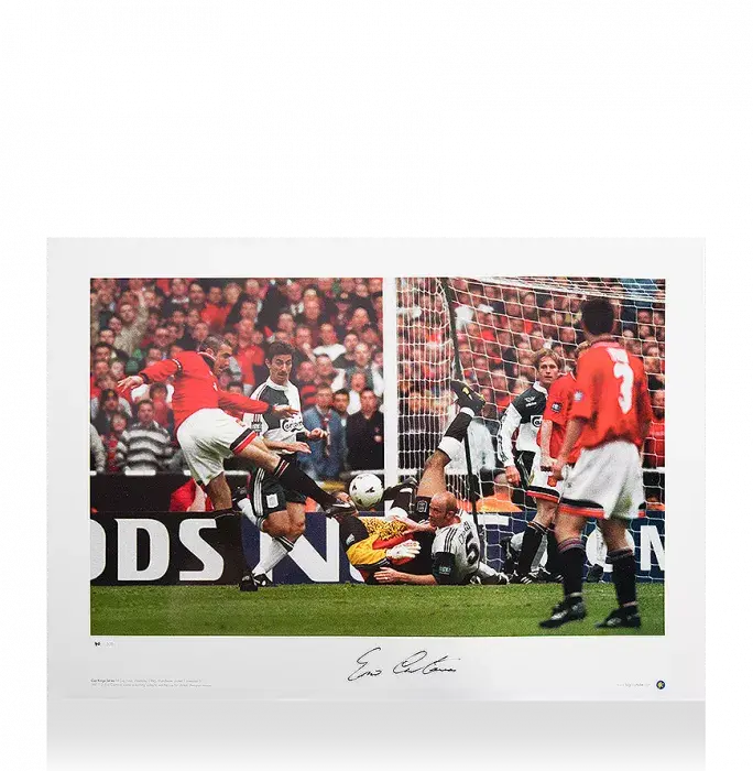 icons Eric Cantona Signed Manchester United Photo: 1996 FA Cup Final Goal vs Liverpool
