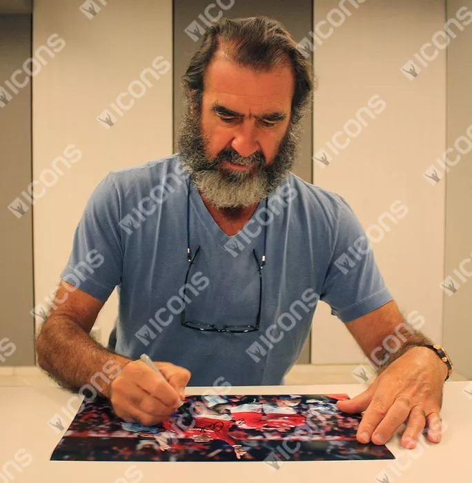 Icons Eric Cantona Signed Manchester United Photo: Goal Vs Manchester City
