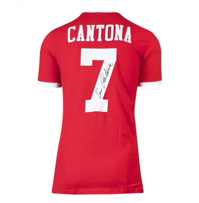 Icons Eric Cantona Signed Manchester United Shirt With Fan Style Number In Hero Frame: Option 1