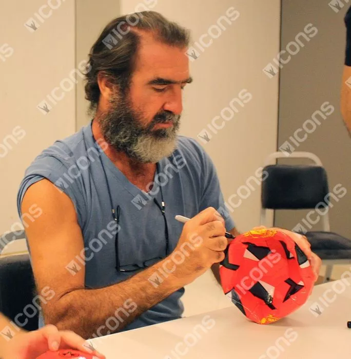 Icons Eric Cantona Signed Mini Manchester United Football