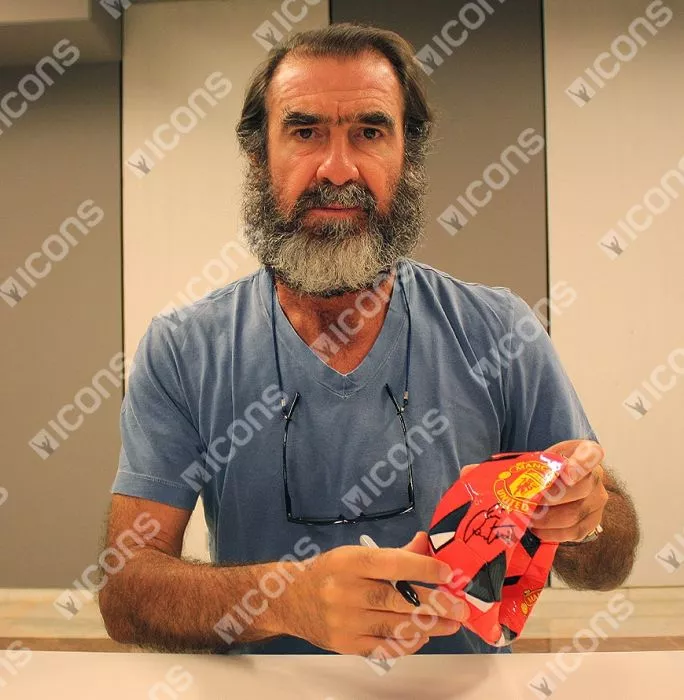 Icons Eric Cantona Signed Mini Manchester United Football