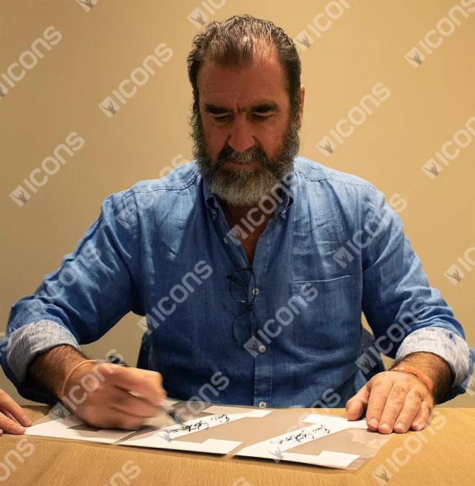 Icons Eric Cantona Signed Modern Manchester United Third Shirt With Fan Style Numbers