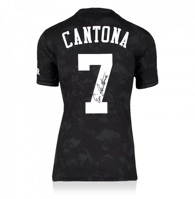 icons Eric Cantona Signed Modern Manchester United Third Shirt With Fan Style Numbers