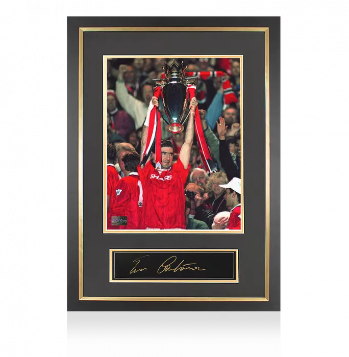 icons Eric Cantona Signed Plaque and Photo Frame: 1992-93 Premier League Winner