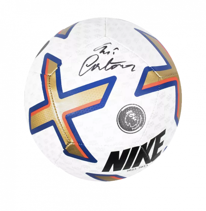 Icons Eric Cantona Signed Premier League Football In Acrylic Case