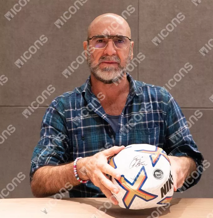 Icons Eric Cantona Signed Premier League Football In Acrylic Case