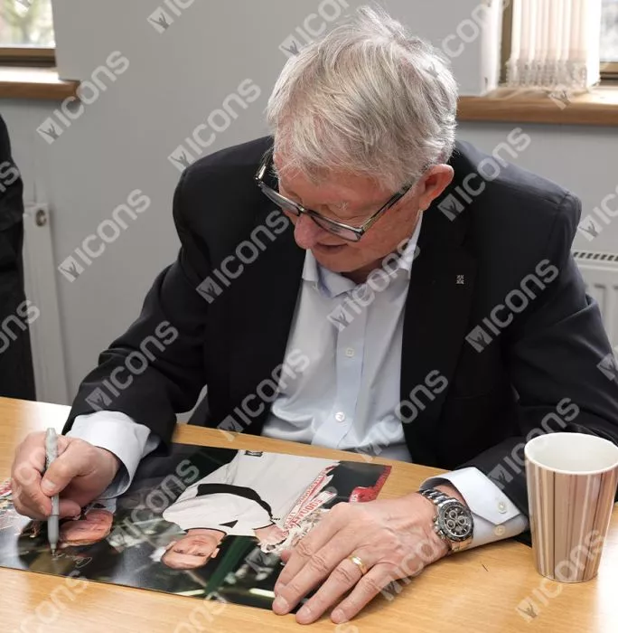 Icons Eric Cantona & Sir Alex Ferguson Signed Manchester United Photo In Premium Photo Frame: 1996 Double