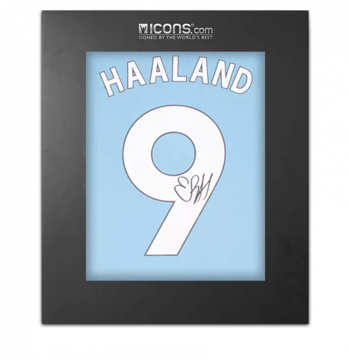 Icons Erling Haaland Back Signed Manchester City 2023-24 Home Shirt In Deluxe Packaging