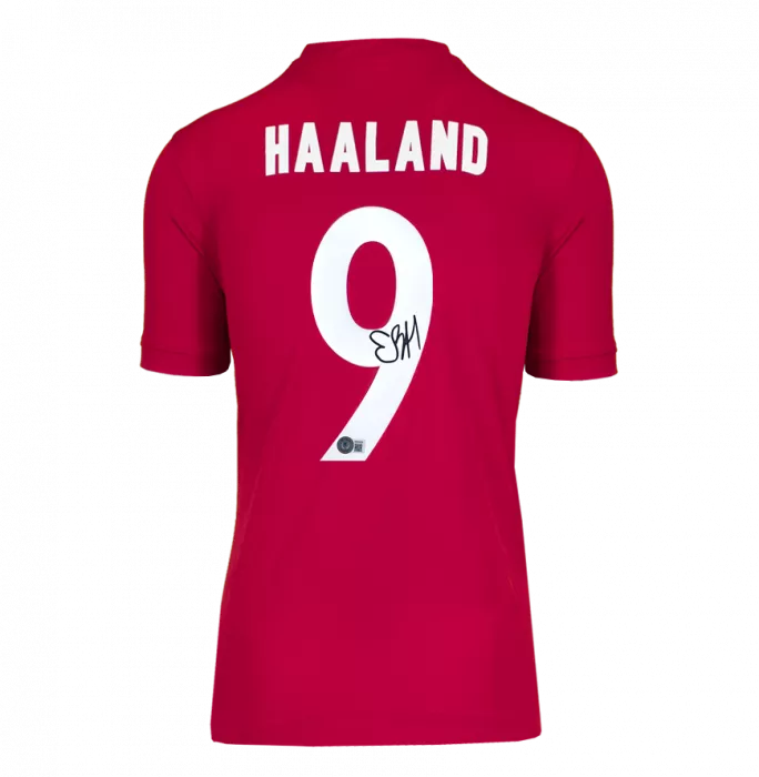 Icons Erling Haaland Back Signed Norway 2020-21 Home Shirt