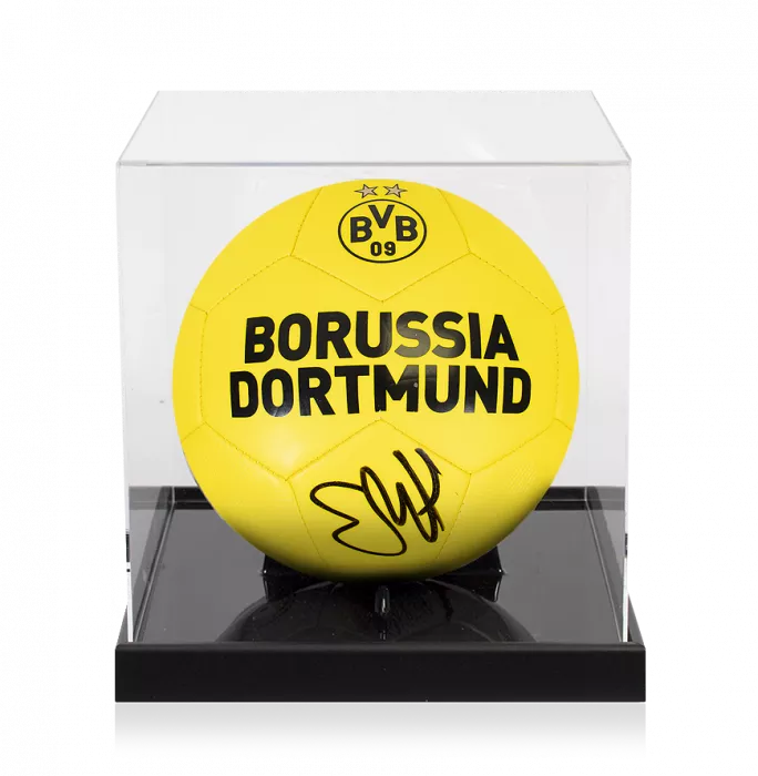 icons Erling Haaland Signed Borussia Dortmund Branded Football In Acrylic Case