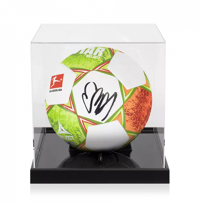 Icons Erling Haaland Signed Derbystar Bundesliga Football In Acrylic Case