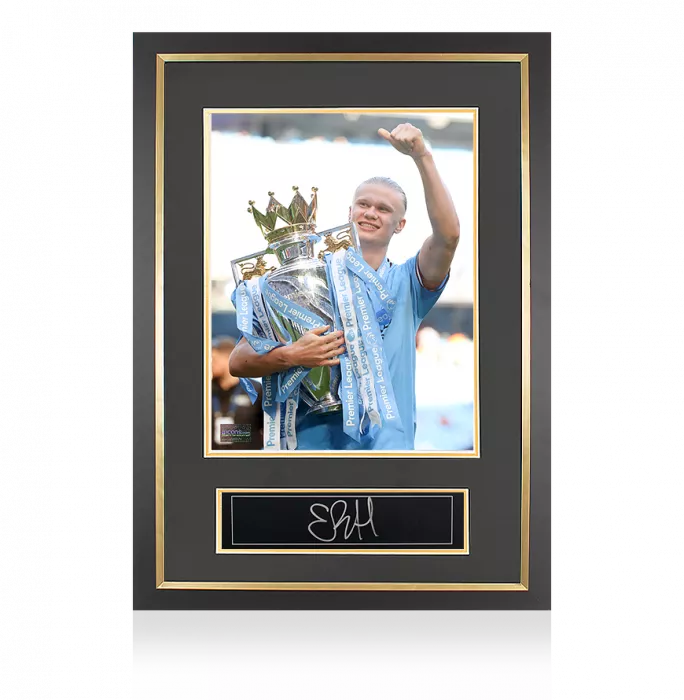 icons Erling Haaland Signed Plaque and Photo Frame: 2022-23 Premier League Winner